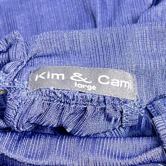 Kim & Cami Blue Twist Neck Halter Top Size L - Picture 4 of 6